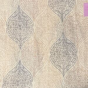 Set of Two Panels- Elegant Cream, Gold, and Gray Sheer Patterned, 58x63